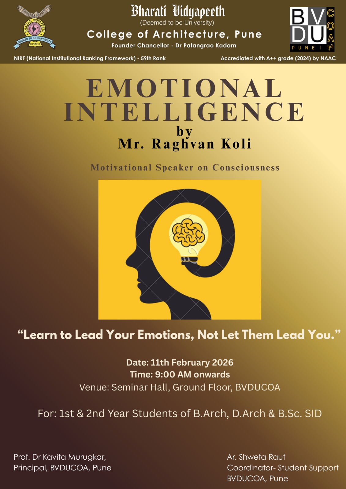 Guest Lecture on Emotional Intelligence by Mr. Raghavan Koli