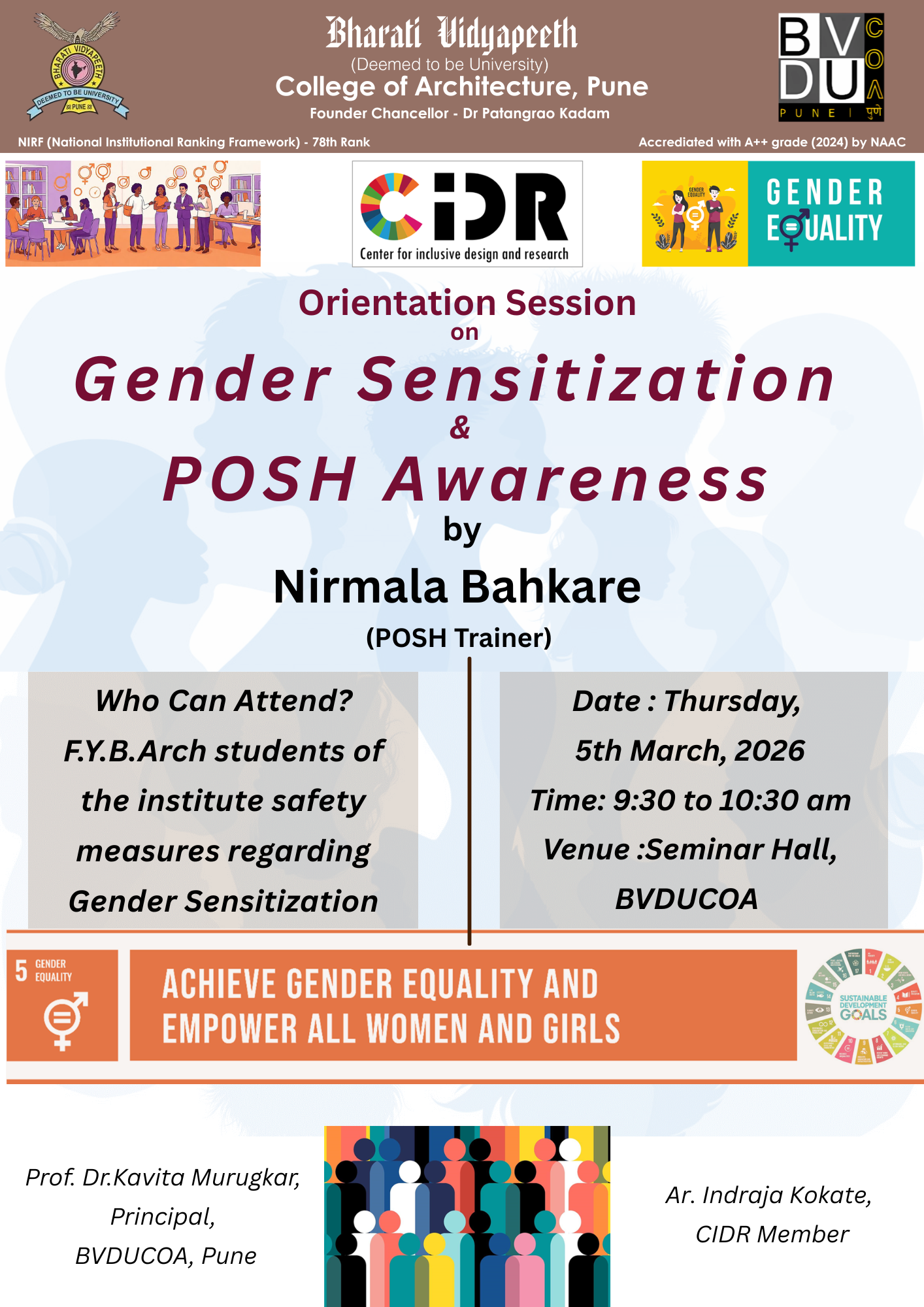 Orientation Session on Gender Sensitization and POSH Awreness