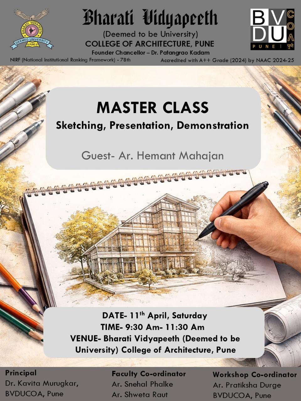 Master Class on Sketching by Ar. Hemant Mahajan
