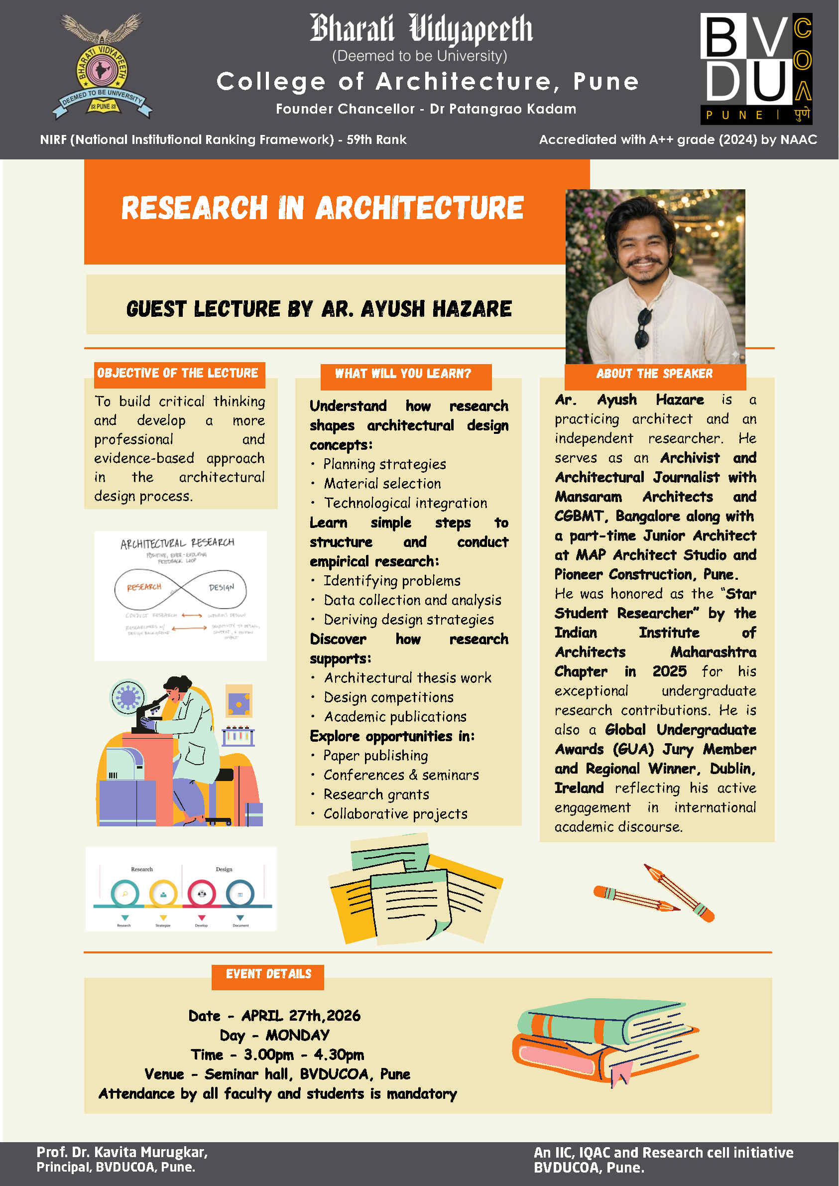Guest lecture by Ayush Hazare on Research in Architecture