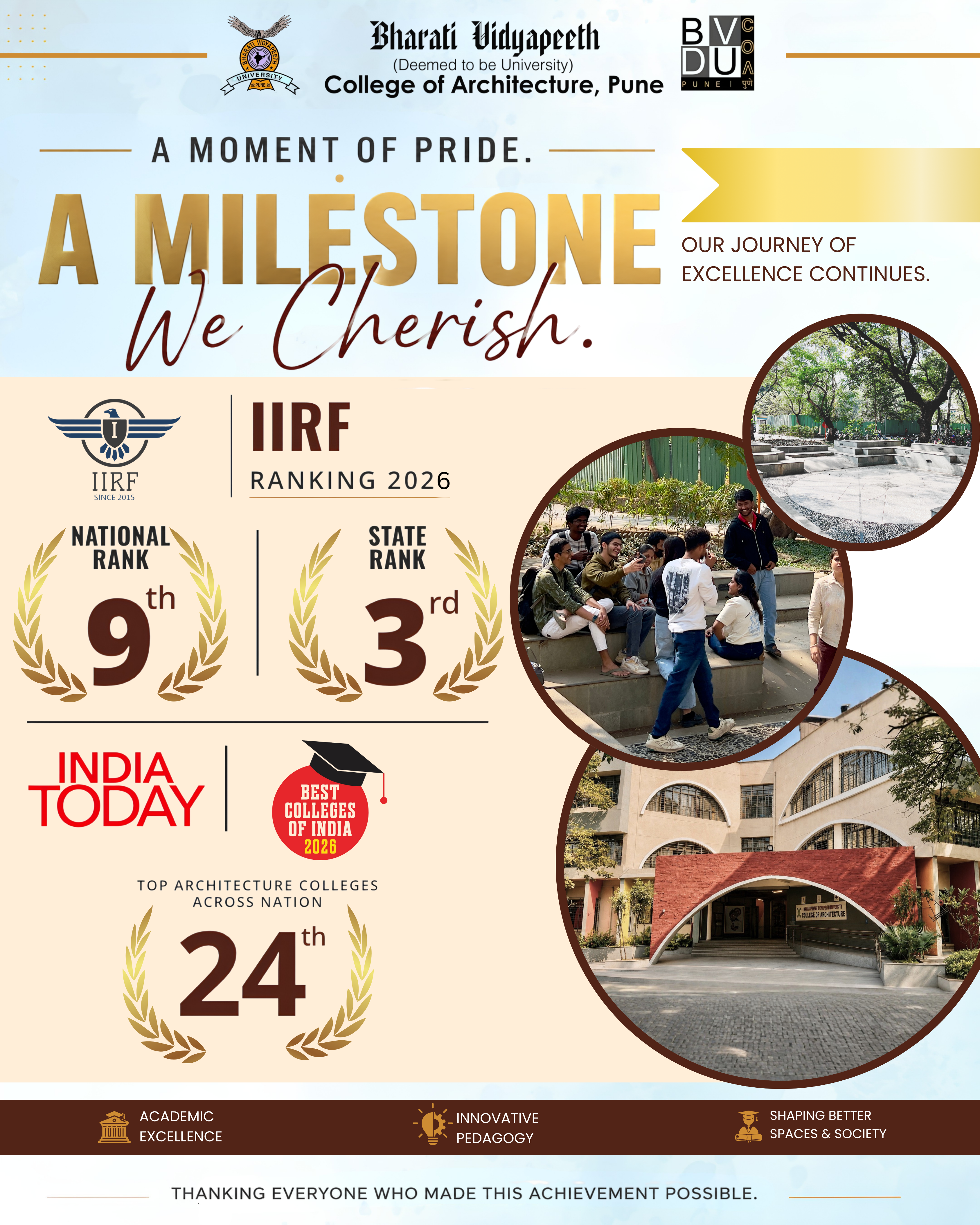 BVDUCOA Recognized Among India's Leading Architecture Institutions in 2026