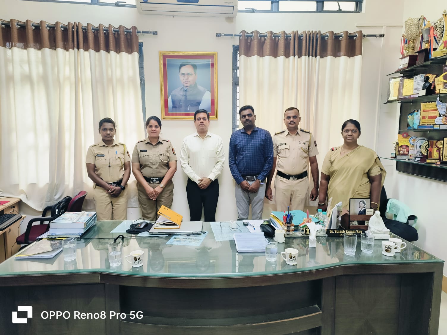 meeting with police officials for the Ganesh Utsav to organize a Dolby-free rally and street play.