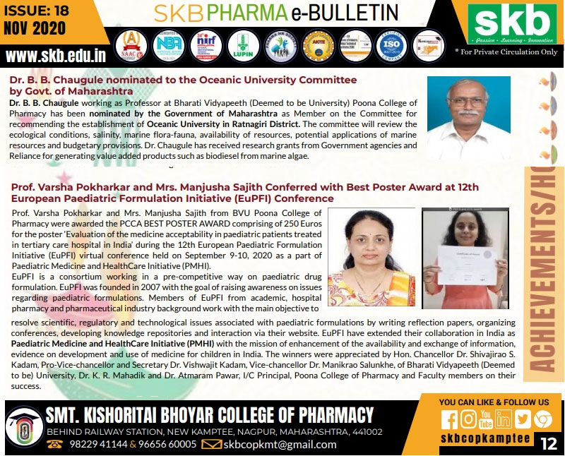 International Award to PCP Faculty and PhD Awarded September 2020 (1)