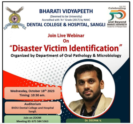 Live Webinar on “Disaster Victim Identification”