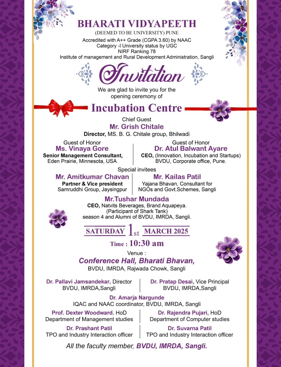 Inauguration of Incubation Center