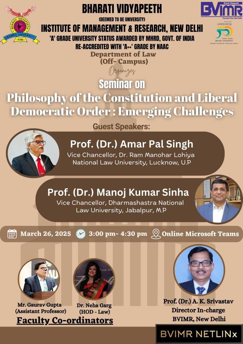 Seminar on “Philosophy of the Constitution and Liberal Democratic Order: Emerging Challenges”
