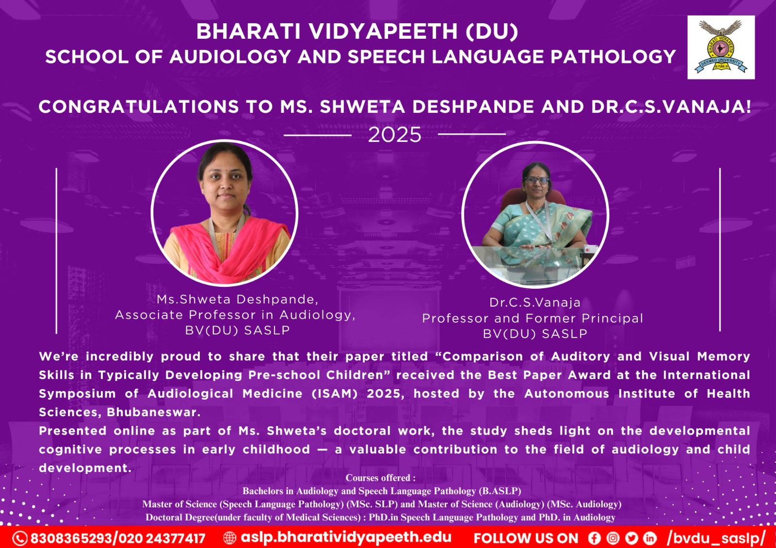 School of Audiology and Speech Language Pathology, Pune 4