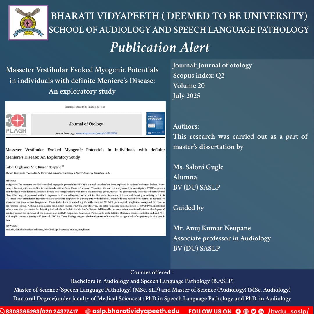 Masseter Vestibular Evoked Myogenic Potentials in Individuals with definite Meniere's Disease: An Exploratory Study