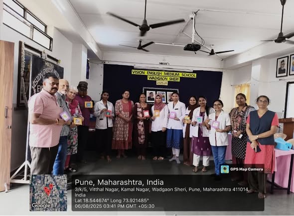 Eye camp at MKSSS Vision English Medium School, Wadgaon Sheri, Pune