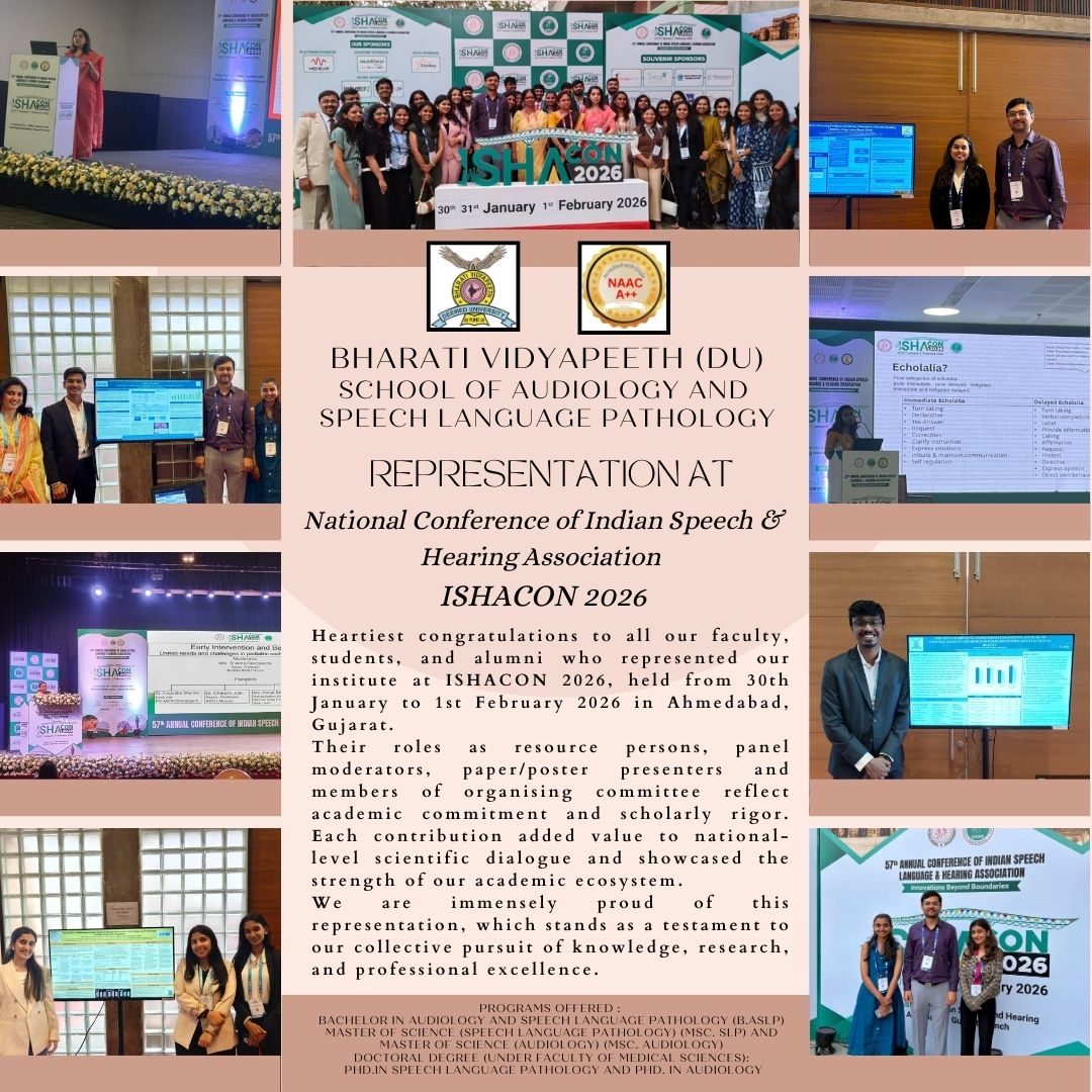 Representation at National Conference of Indian Speech & Hearing Association