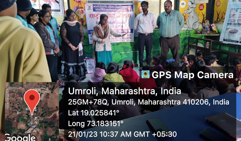 Day 5 NSS - 21at Jan 2023 - Morning yoga and exercise, skit play, health exhibition, guest lecture, school health program, old age home visit, Shramdan